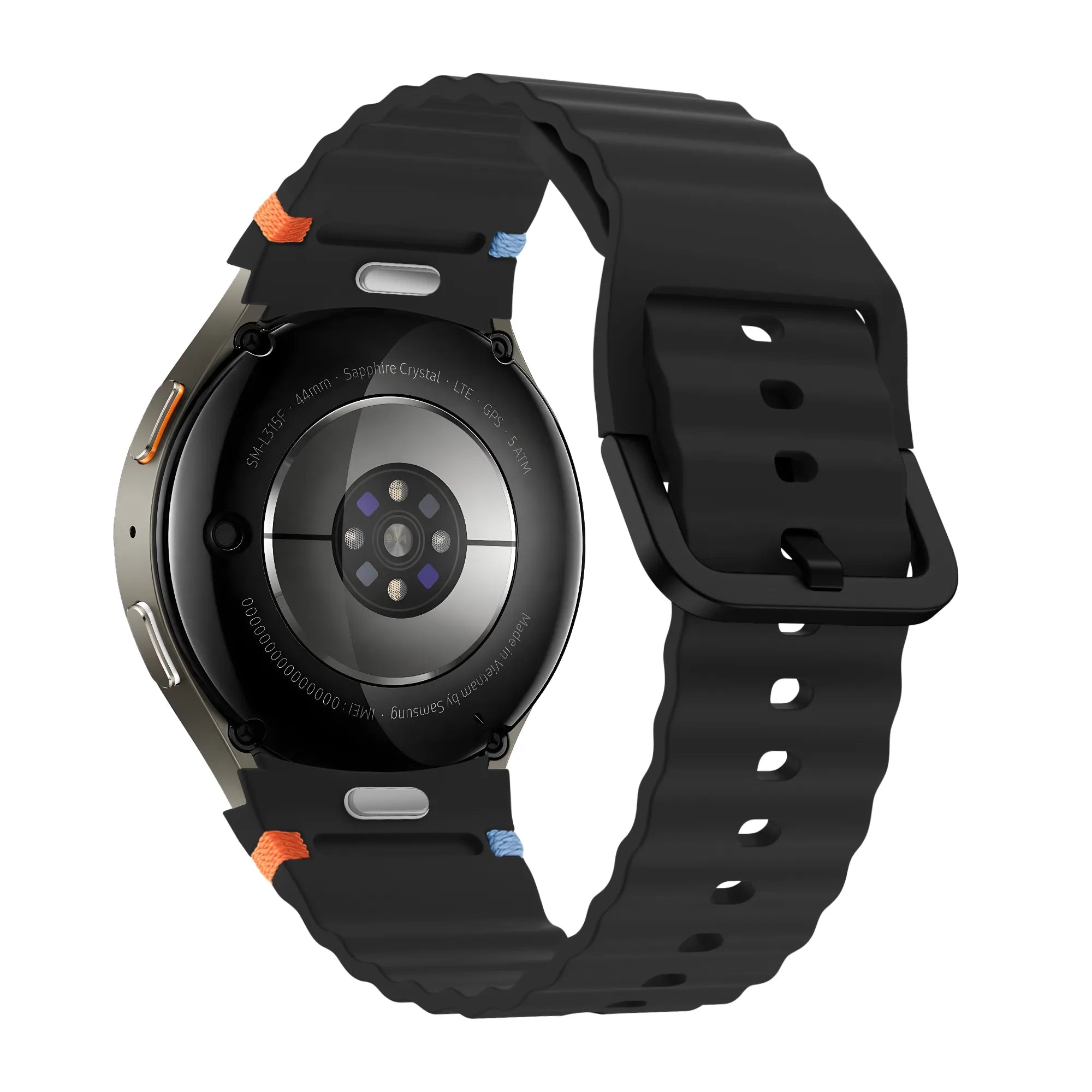 Bandz Samsung Galaxy Watch 4 Classic 46mm Wave Strap 'Easy Fit' (Black)