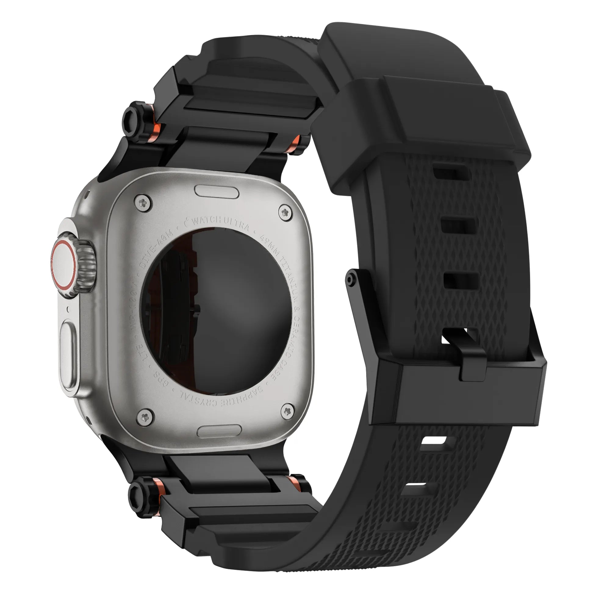 Bandz Apple Watch Silicone Strap 'Explorer' (Black with Black)