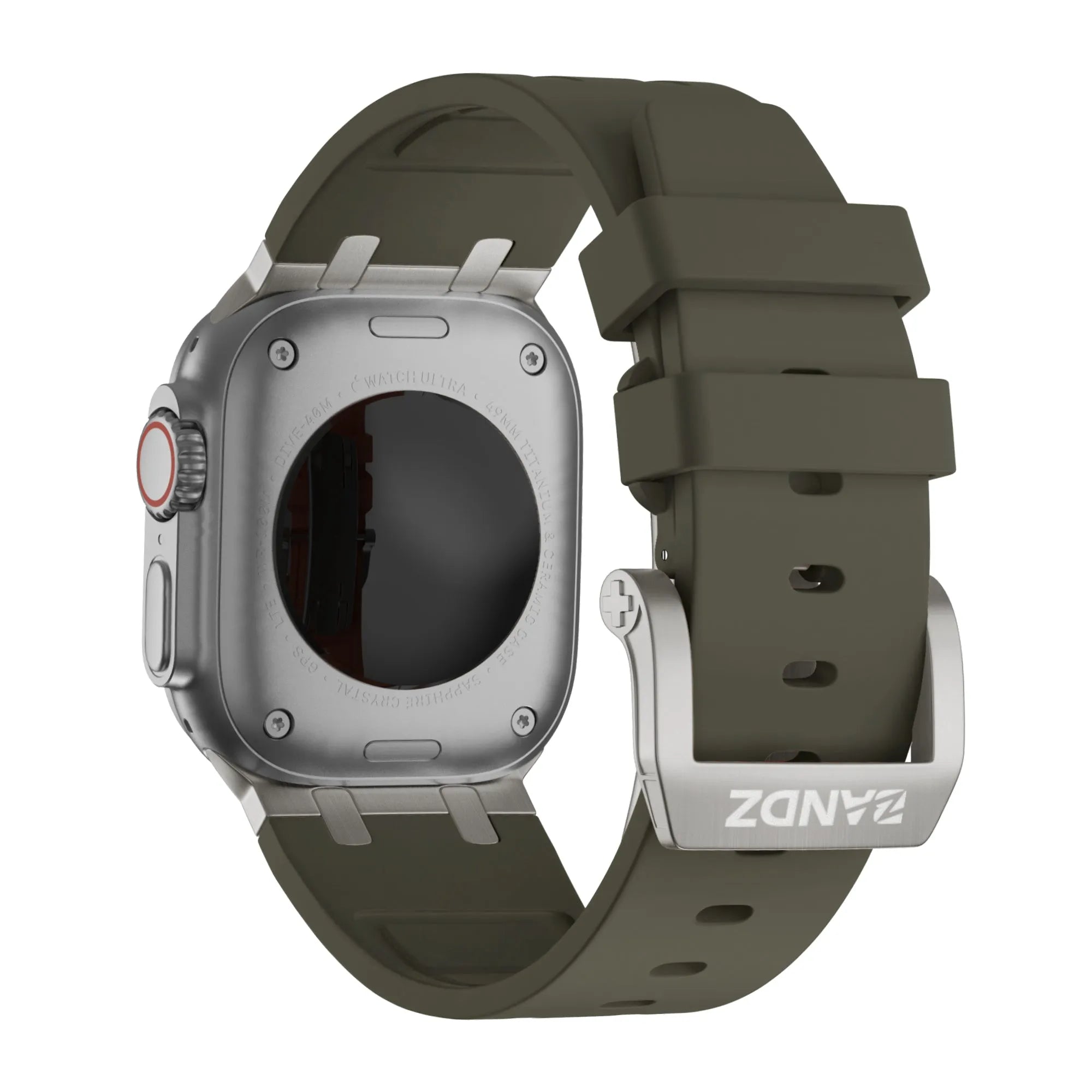 Bandz Apple Watch Silicone Strap 'Luxe Liquid' (Brown With Titanium)