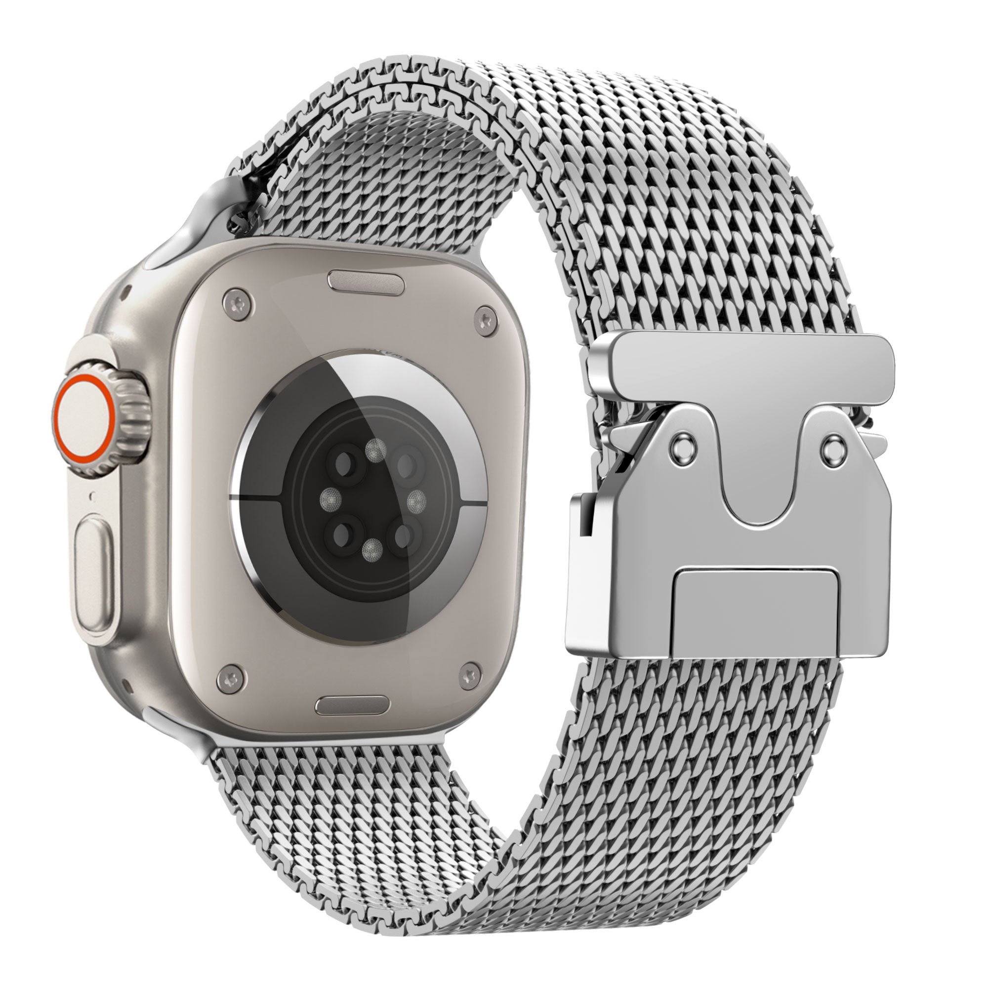 Bandz Apple Watch Milanese Loop Strap with P-Buckle (Silver)