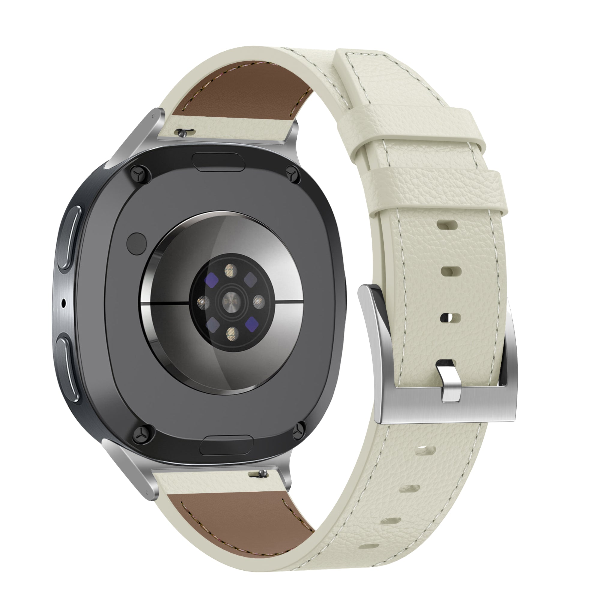 Bandz Samsung Galaxy Watch 8 - 44mm Leather Strap 'Deluxe' (Light Beige)