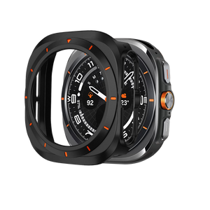 Bandz Samsung Galaxy Watch Ultra Bezel PC Case (Black with Orange)