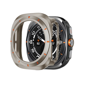 Bandz Samsung Galaxy Watch Ultra Bezel PC Case (Titanium with Orange)