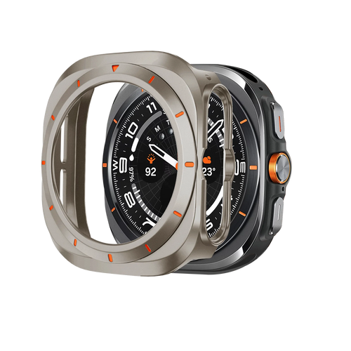 Bandz Samsung Galaxy Watch Ultra Bezel PC Case (Titanium with Orange)