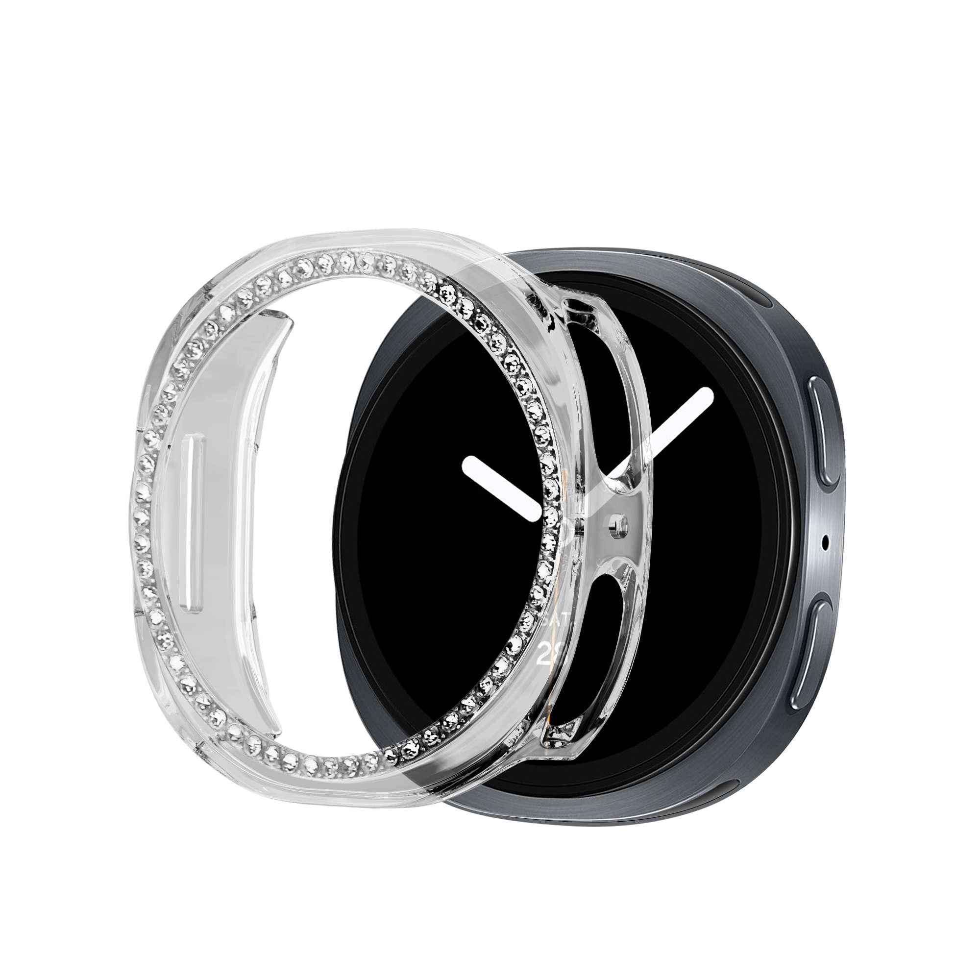 Bandz Samsung Galaxy Watch 8 - 40mm Diamond PC Case (Transparent)