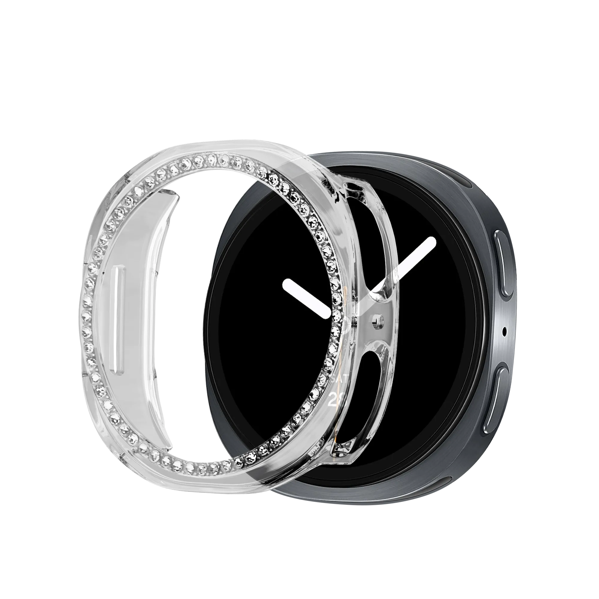 Bandz Samsung Galaxy Watch 8 - 40mm Diamond PC Case (Transparent)