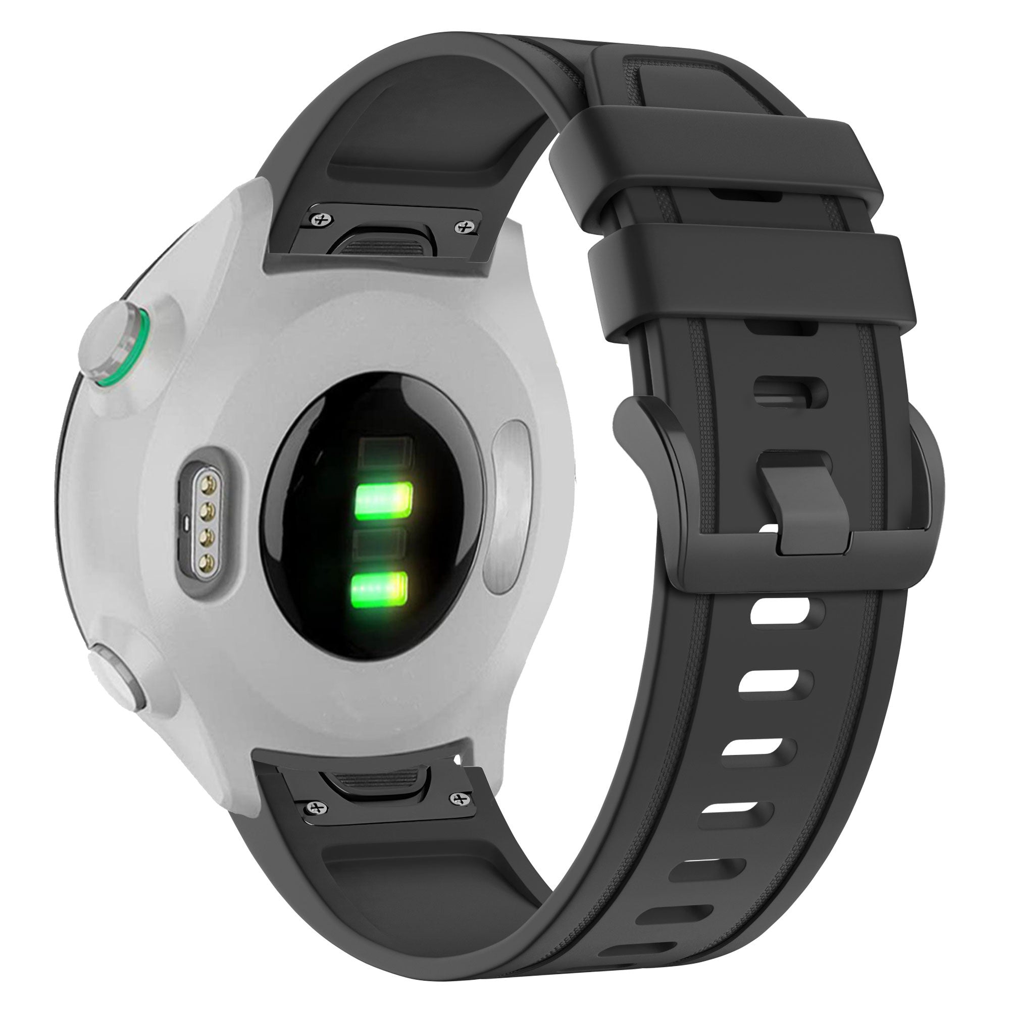 Bandz Garmin Approach S70 - 42mm Buckled Silicone Strap (Black)