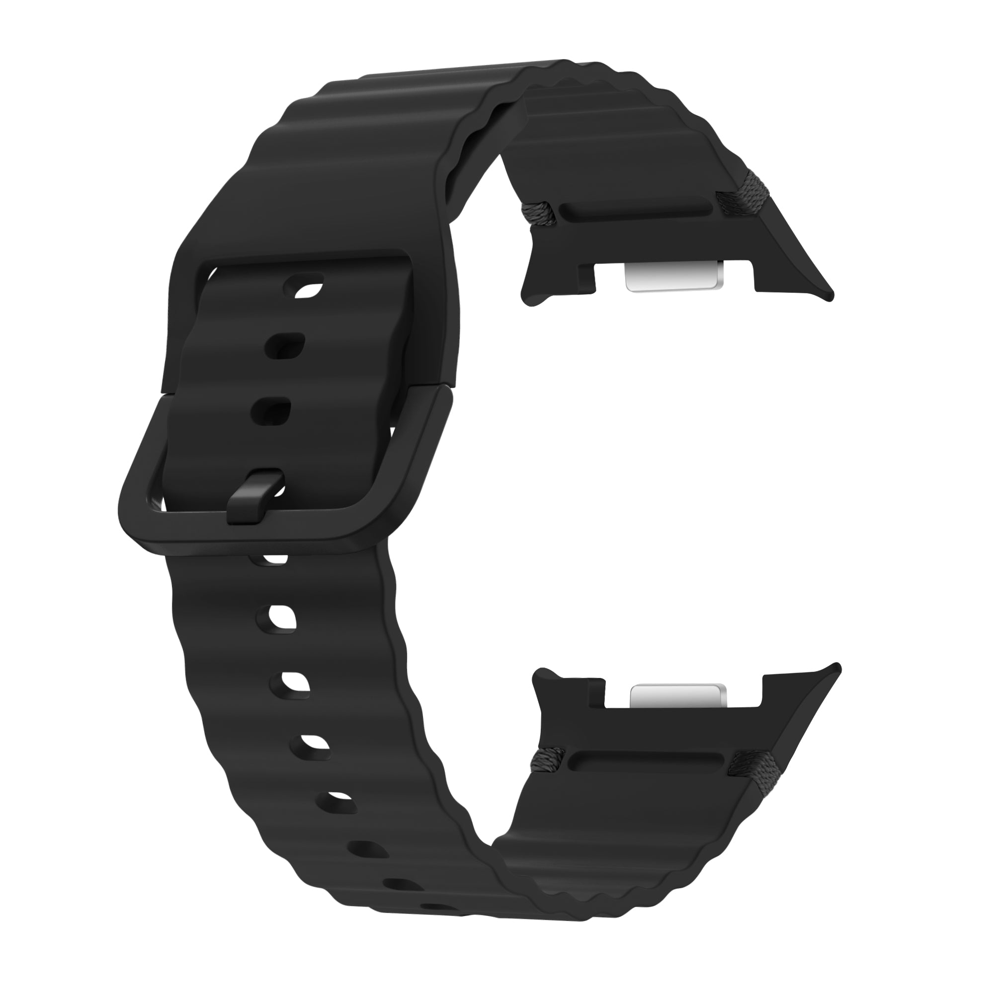 Samsung Galaxy Watch 8 - 44mm Wave Silicone Strap (Black)