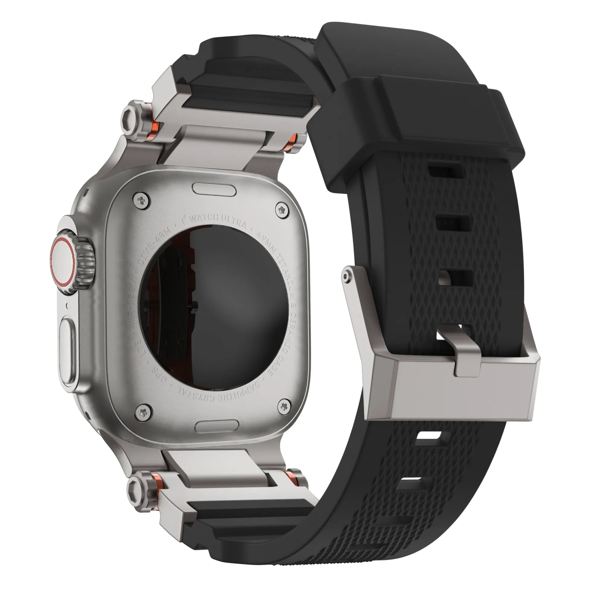 Bandz Apple Watch Silicone Strap 'Explorer' (Black with Titanium)