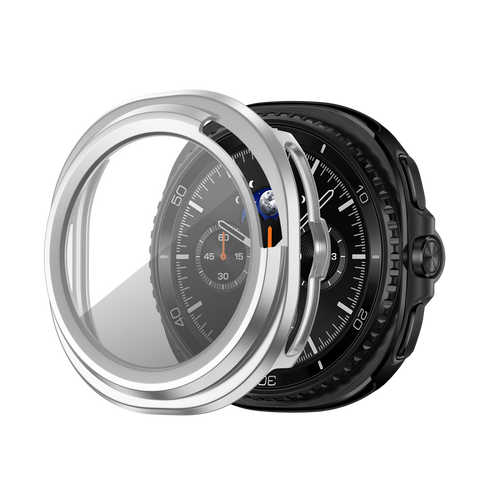 Bandz Samsung Galaxy Watch 8 Classic PC Cover with Glass (Silver)