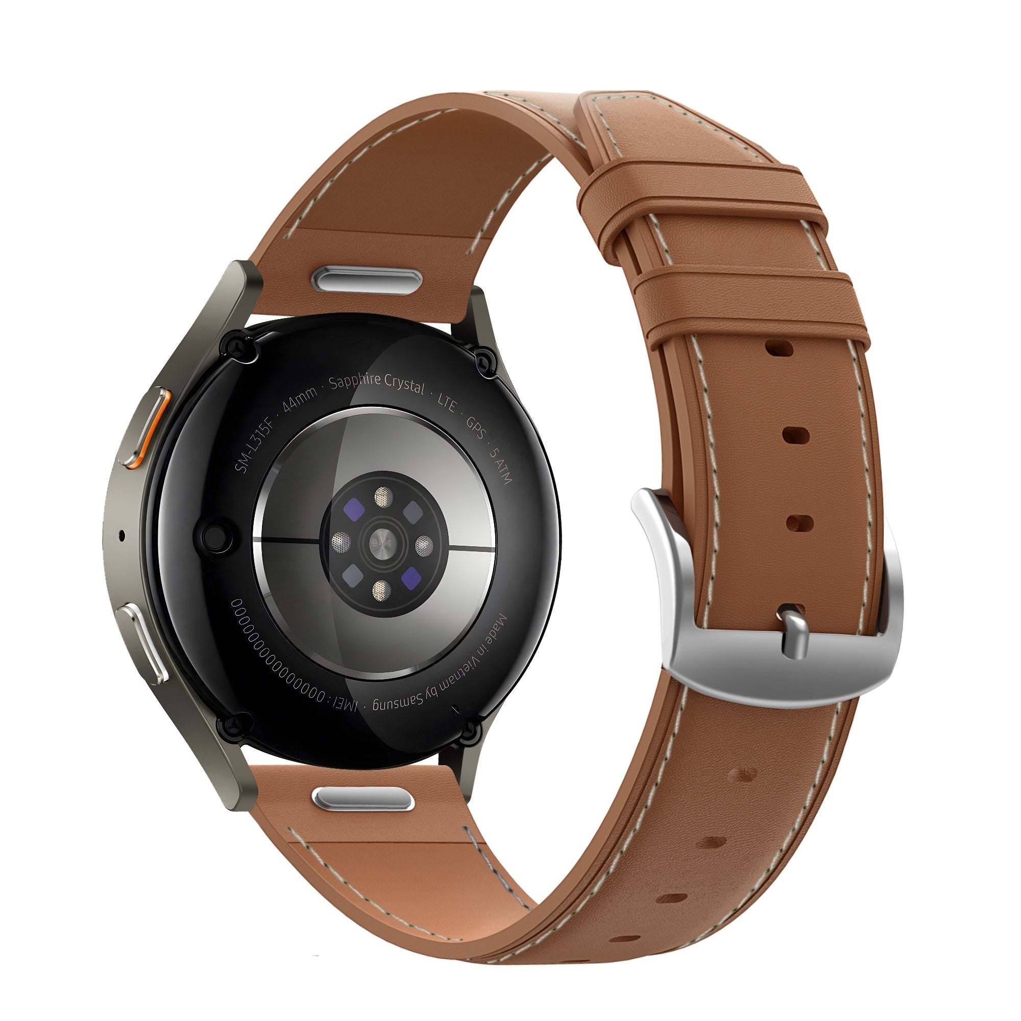 Bandz Fossil Gen 5e - 44mm Leather Strap 'Easy Fit' (Brown)