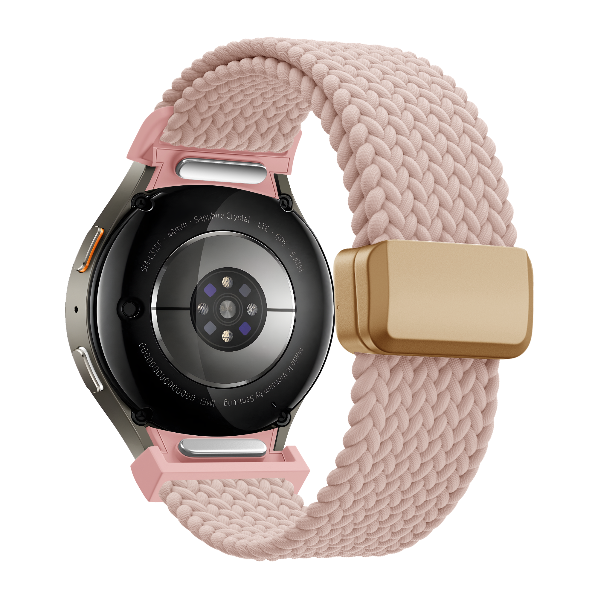 Bandz Samsung Galaxy Watch 6 Classic - 43mm Braided Strap 'Easy Fit' (Pink)