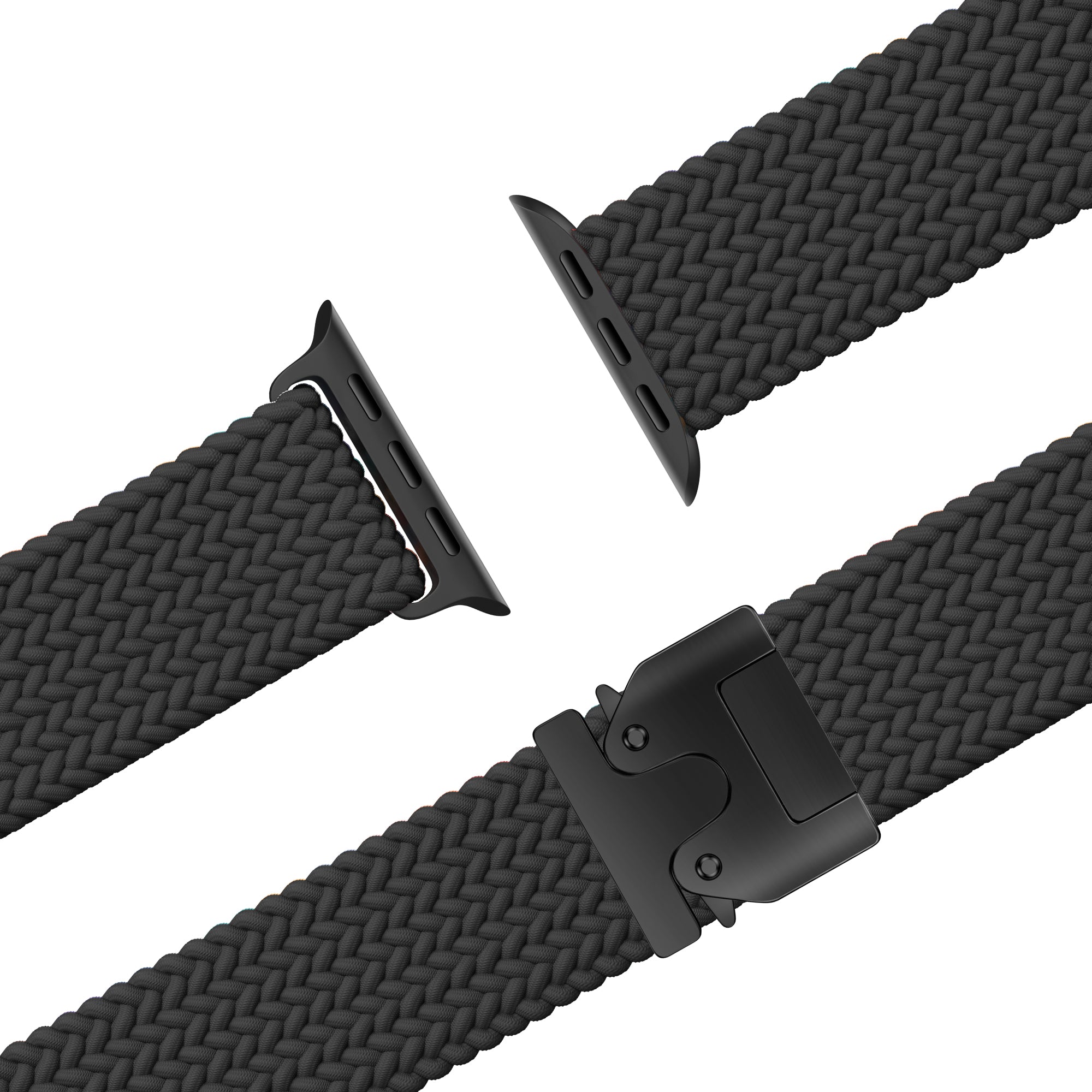 Bandz Apple Watch Braided Nylon Strap with P-Buckle (Black)