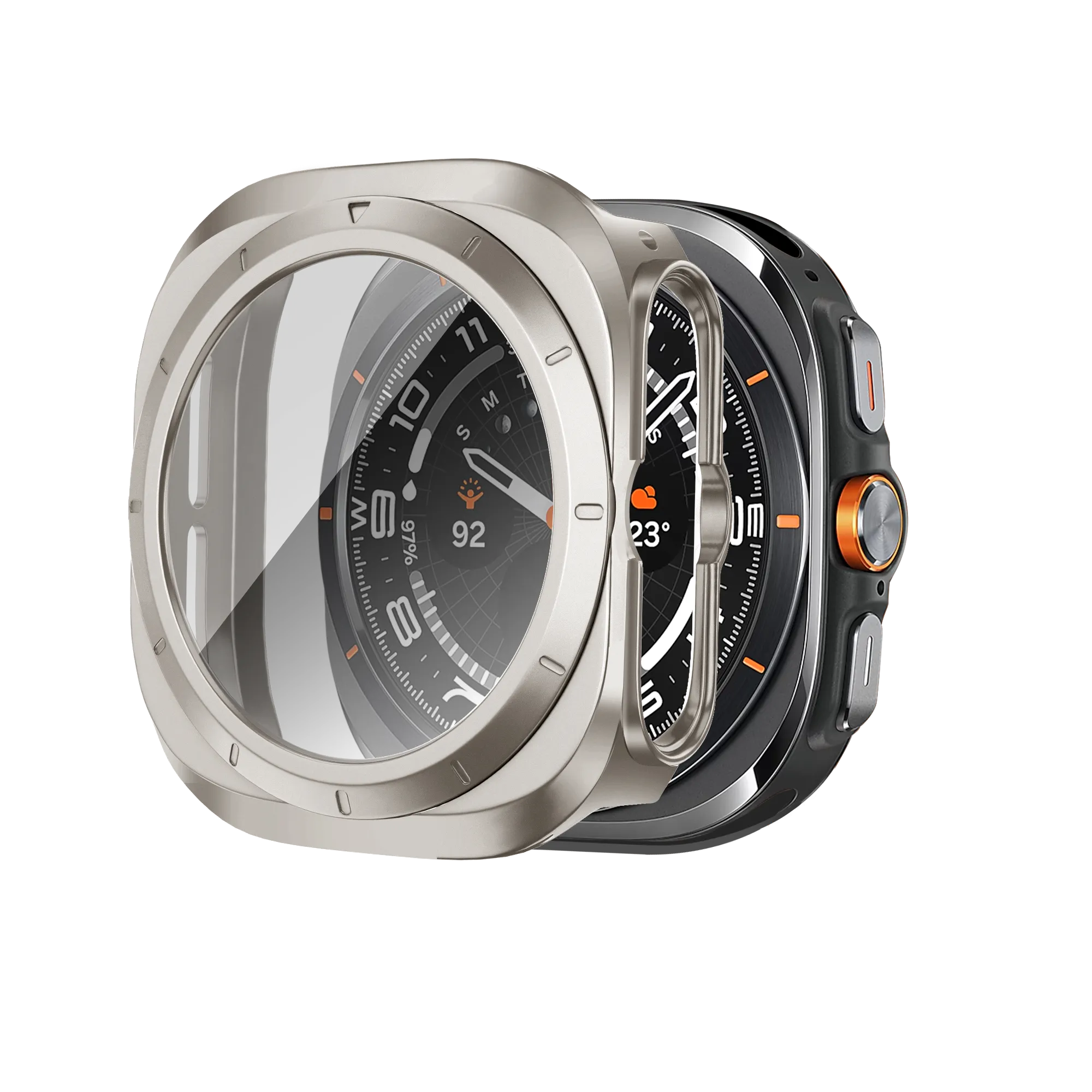 Bandz Samsung Galaxy Watch Ultra PC Case with Glass (Titanium)