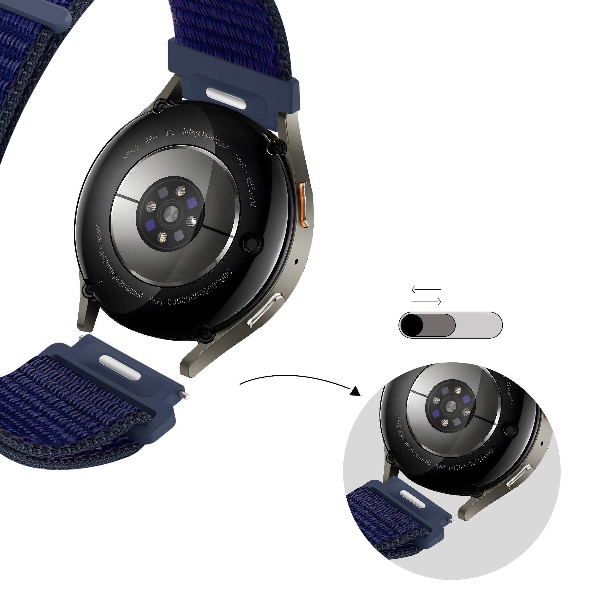 Bandz Samsung Galaxy Watch 6 Classic - 43mm Nylon Strap 'Easy Fit' (Blue)