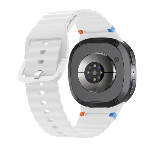 Samsung Galaxy Watch 8 - 40mm Wave Silicone Strap (White)