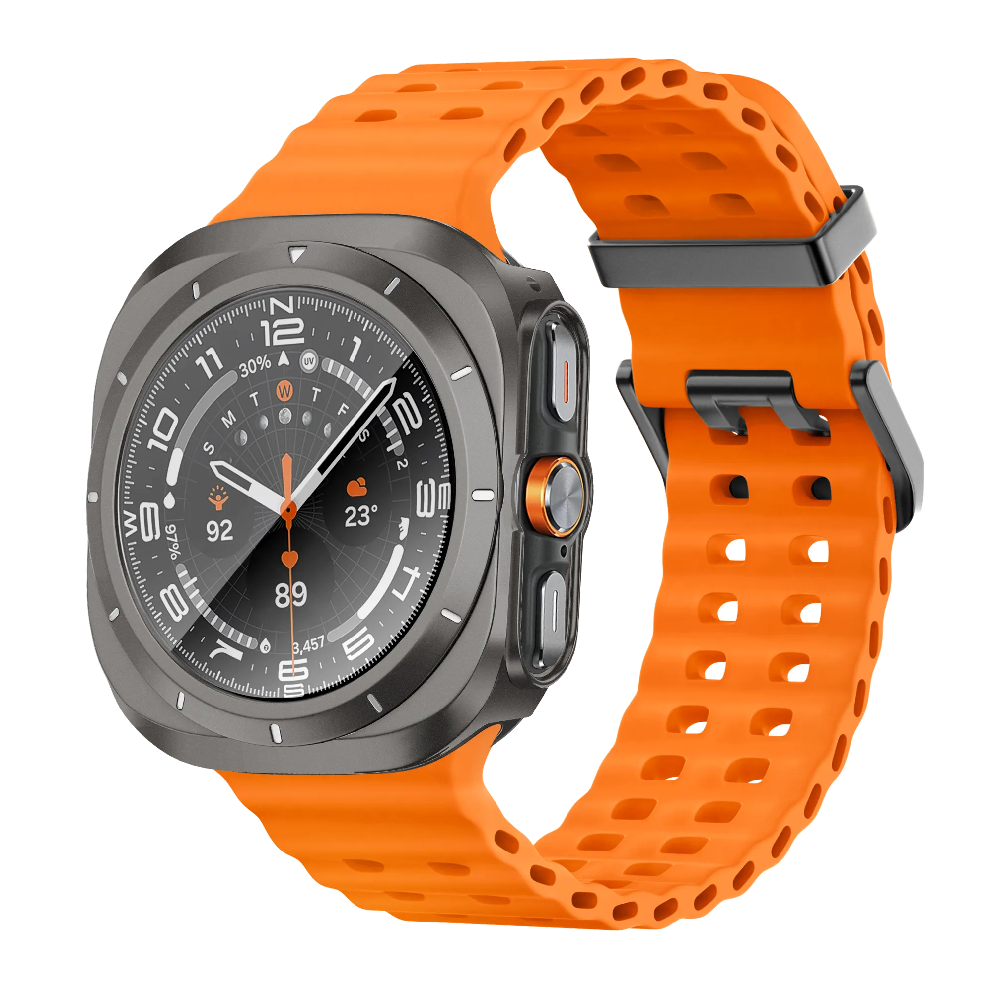 Bandz Samsung Galaxy Watch Ultra Bezel PC Case (Titanium Grey with White)