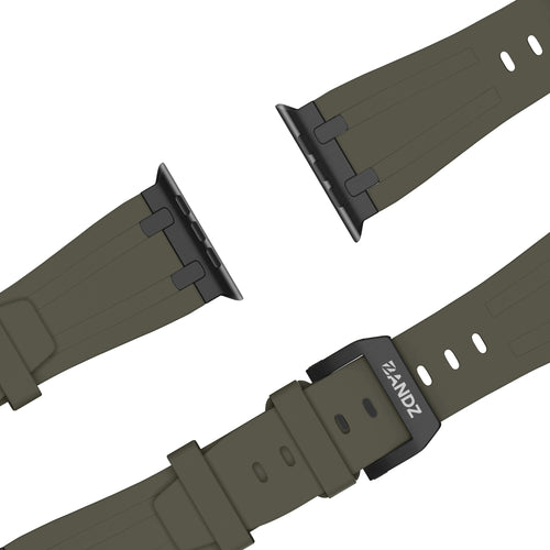 Bandz Apple Watch Ultra Silicone Strap 'Luxe Liquid' (Brown with Black)