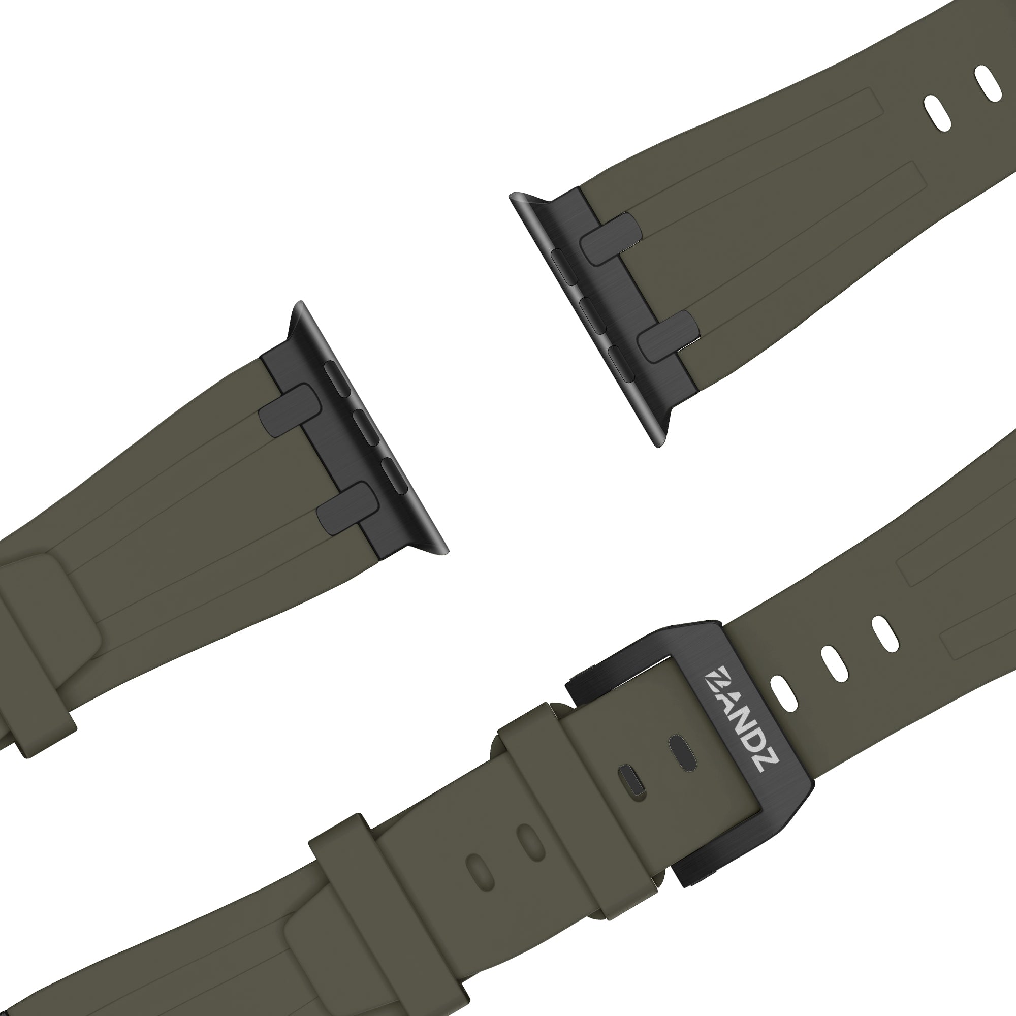 Bandz Apple Watch Silicone Strap 'Luxe Liquid' (Brown With Black)