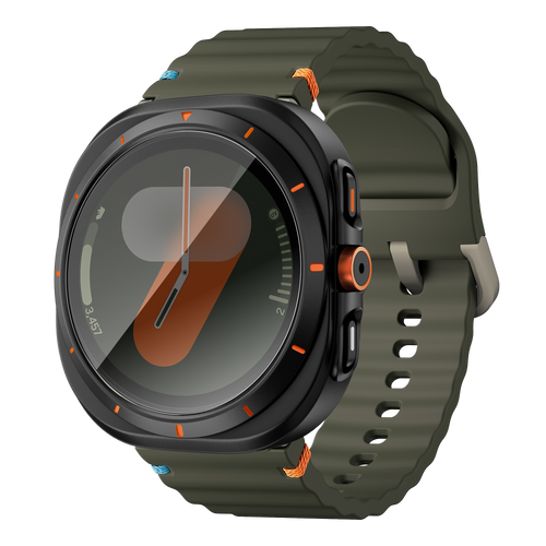 Bandz Samsung Galaxy Watch 7 - 44mm Square PC Case with Glass (Black)