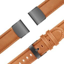 Bandz Garmin Instinct 3 - 45mm Leather Strap (Brown)