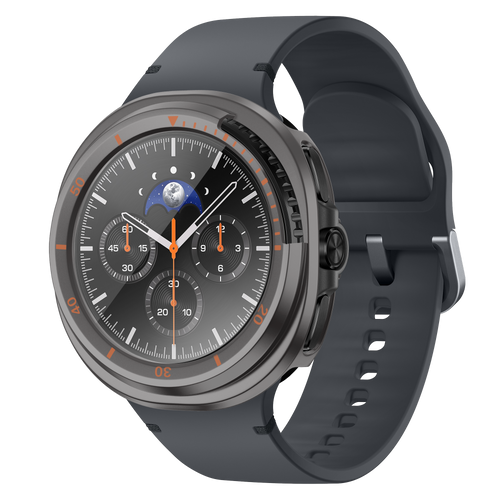 Bandz Samsung Galaxy Watch 8 Classic Bezel Cover with Glass (Titanium Grey/Orange)