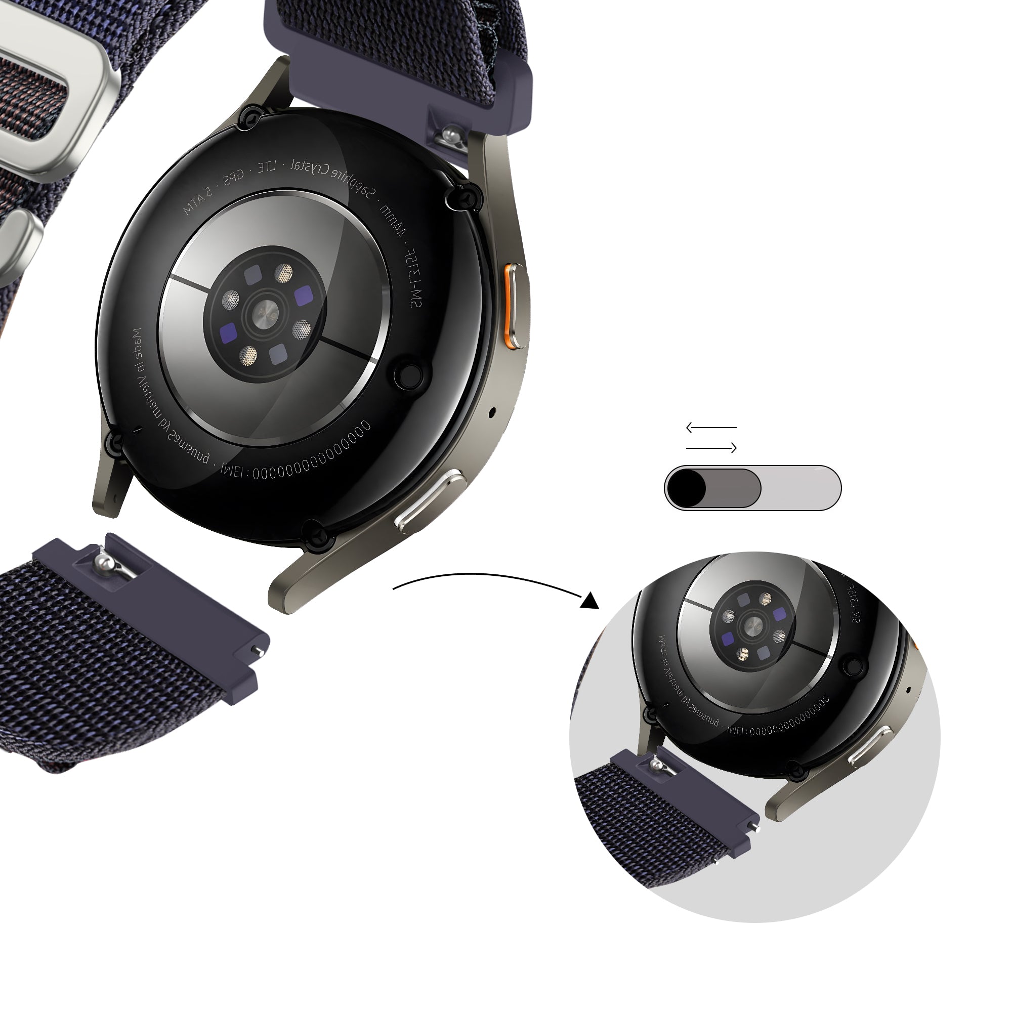Bandz Amazfit Active 2 Alpine Nylon Strap (Indigo)
