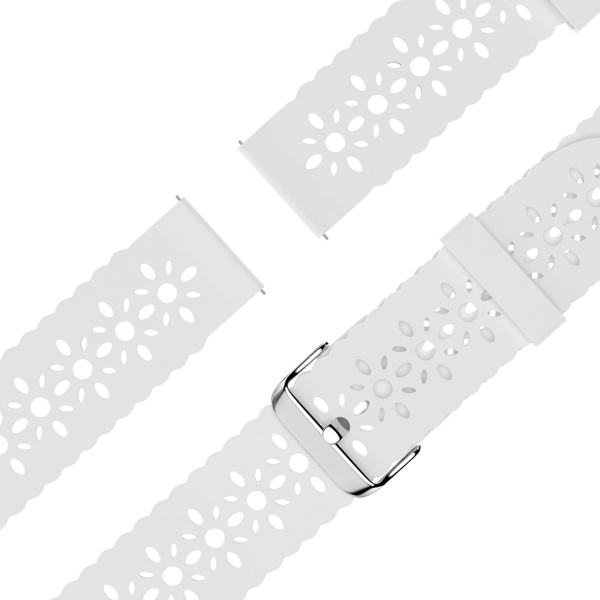 Bandz Amazfit Active 2 Silicone Strap with Cutouts (White)