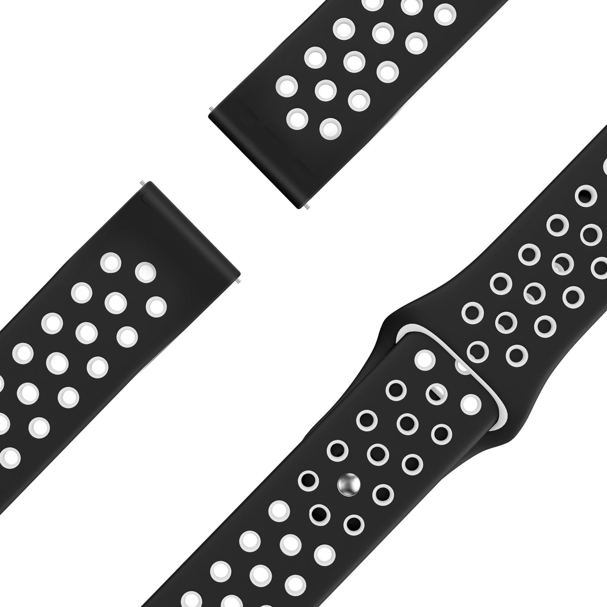 Bandz Amazfit Active 2 Sport Strap 'Deluxe' (Black/White)