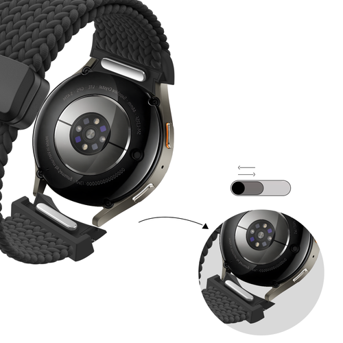 Bandz Samsung Galaxy Watch 5 - 44mm Braided Strap 'Easy Fit' (Black)