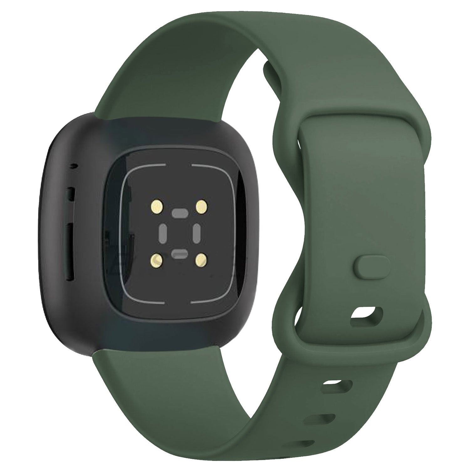 System-S Cinturino In Nylon 22mm Per Fitbit Versa 4/3/Sense 2/Sense/Versa 2, Verde Scuro, Chiusura In Velcro