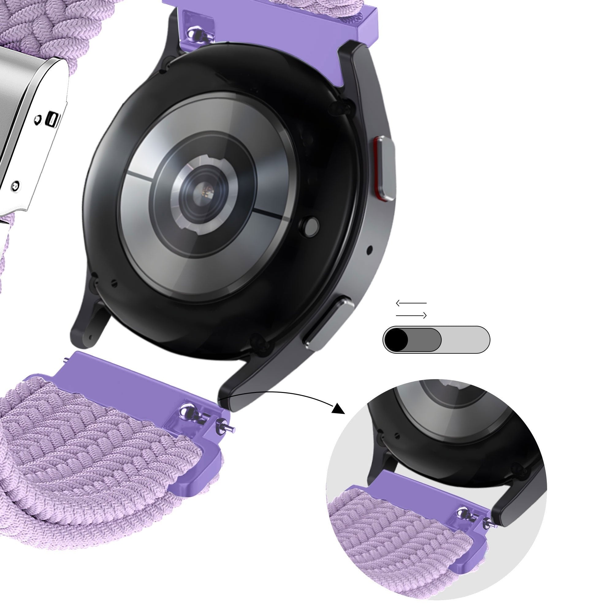 Bandz Amazfit Active 2 Woven Nylon Strap (Lilac)