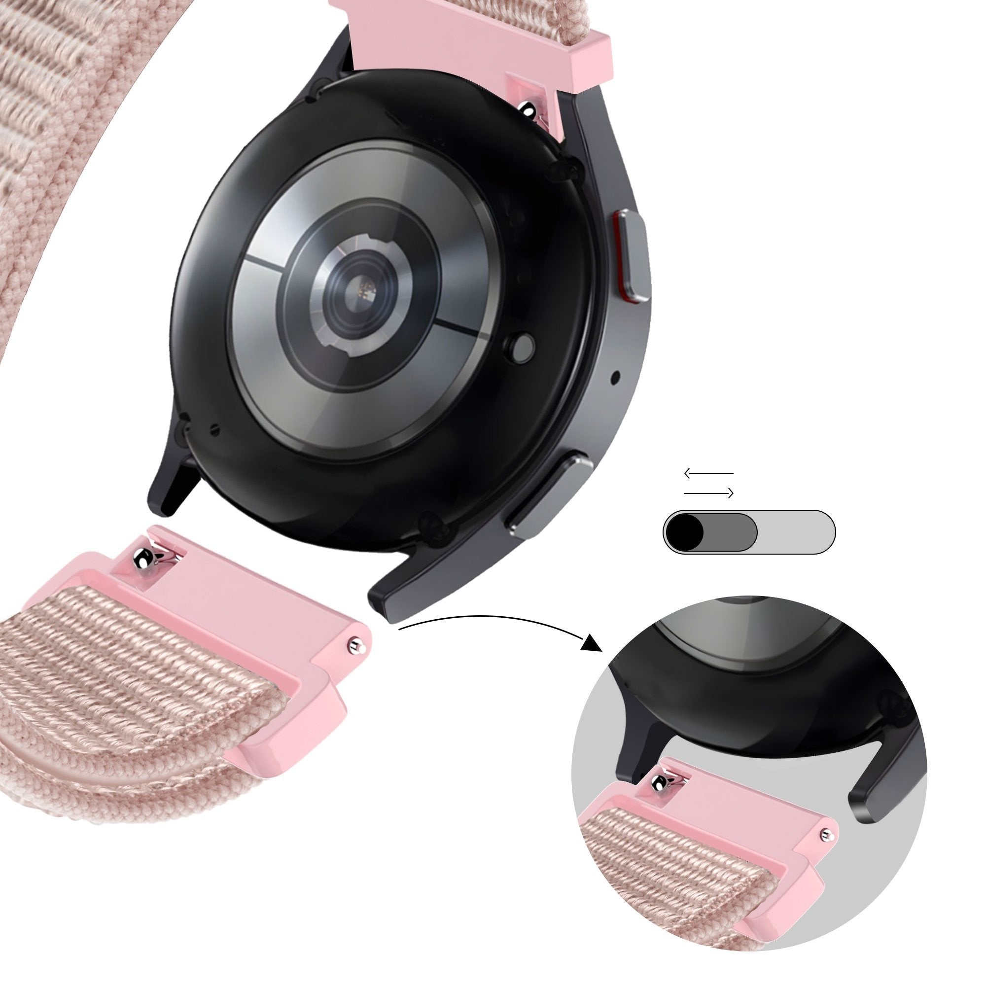 Bandz Amazfit Active 2 Nylon Loop Strap (Rose Gold)