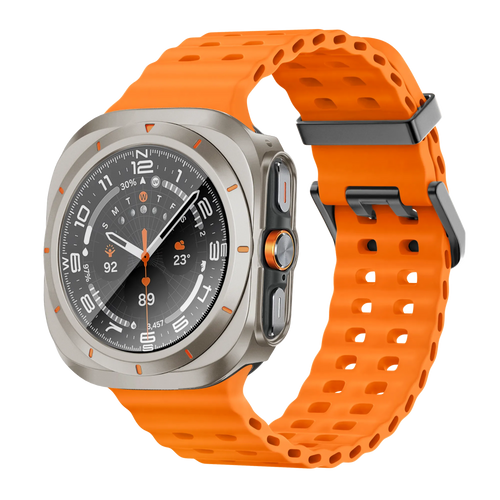 Bandz Samsung Galaxy Watch Ultra Bezel PC Case (Titanium with Orange)