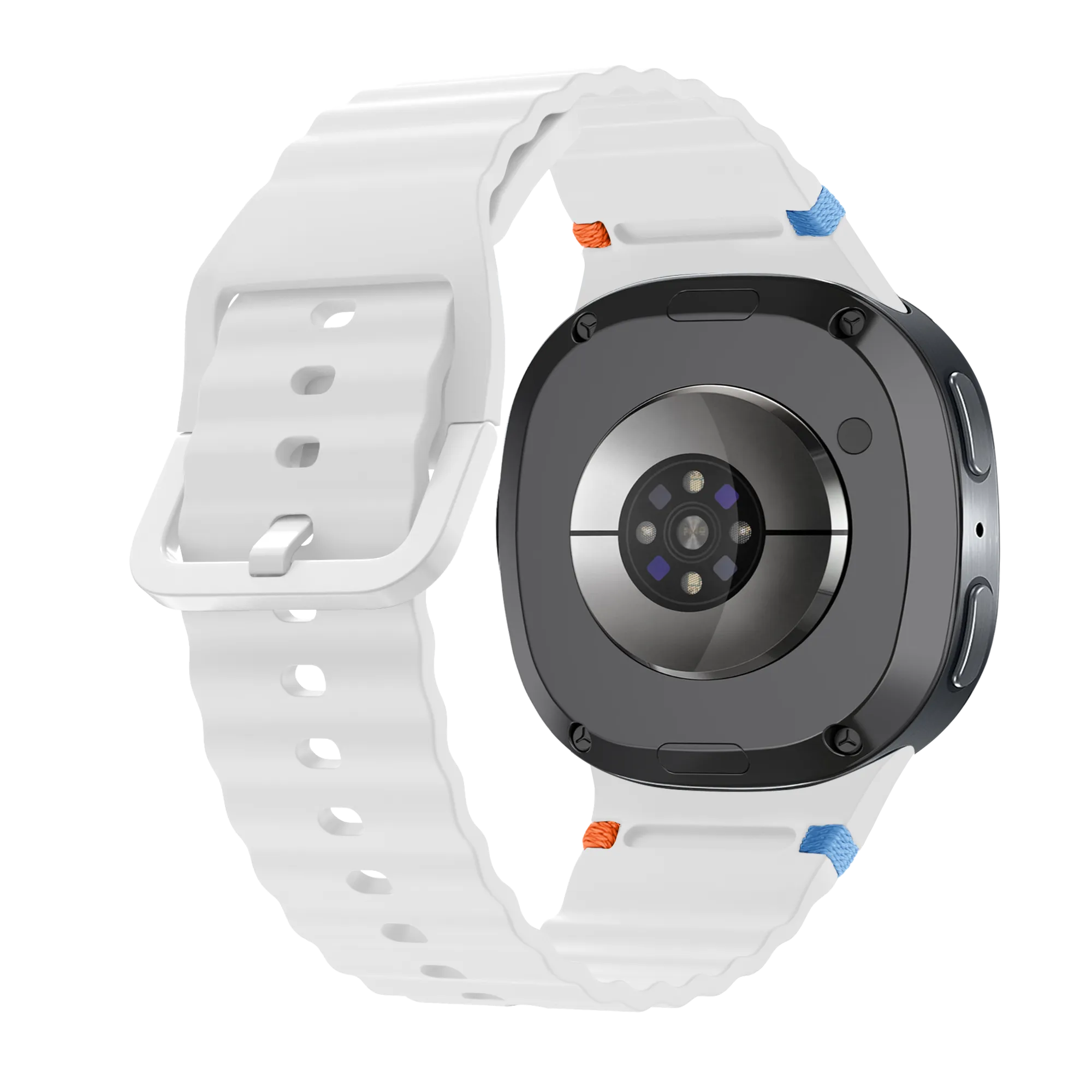 Samsung Galaxy Watch 8 - 44mm Wave Silicone Strap (White)