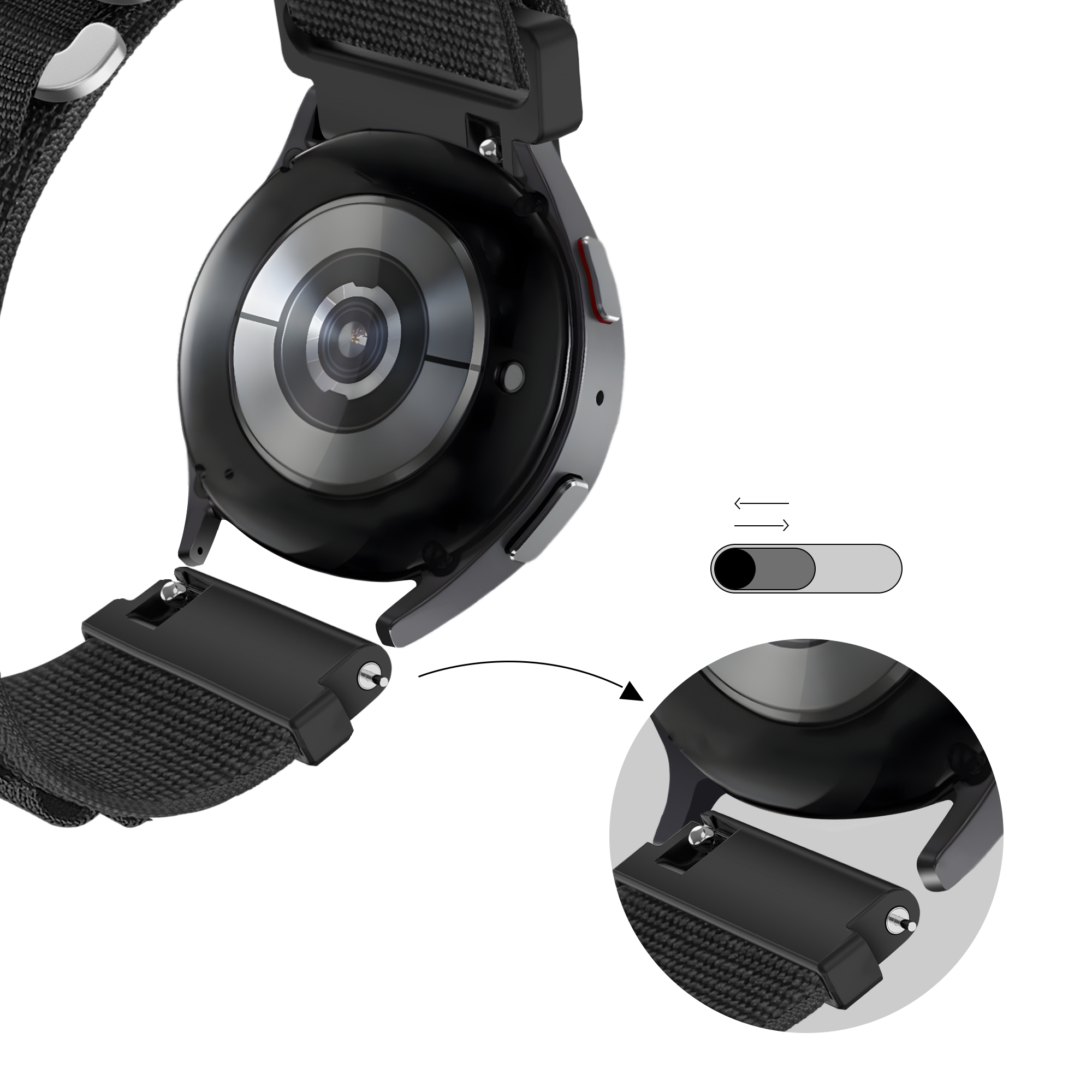 BALR Samsung Galaxy Watch 3 45mm Alpine Loop Strap (Black)