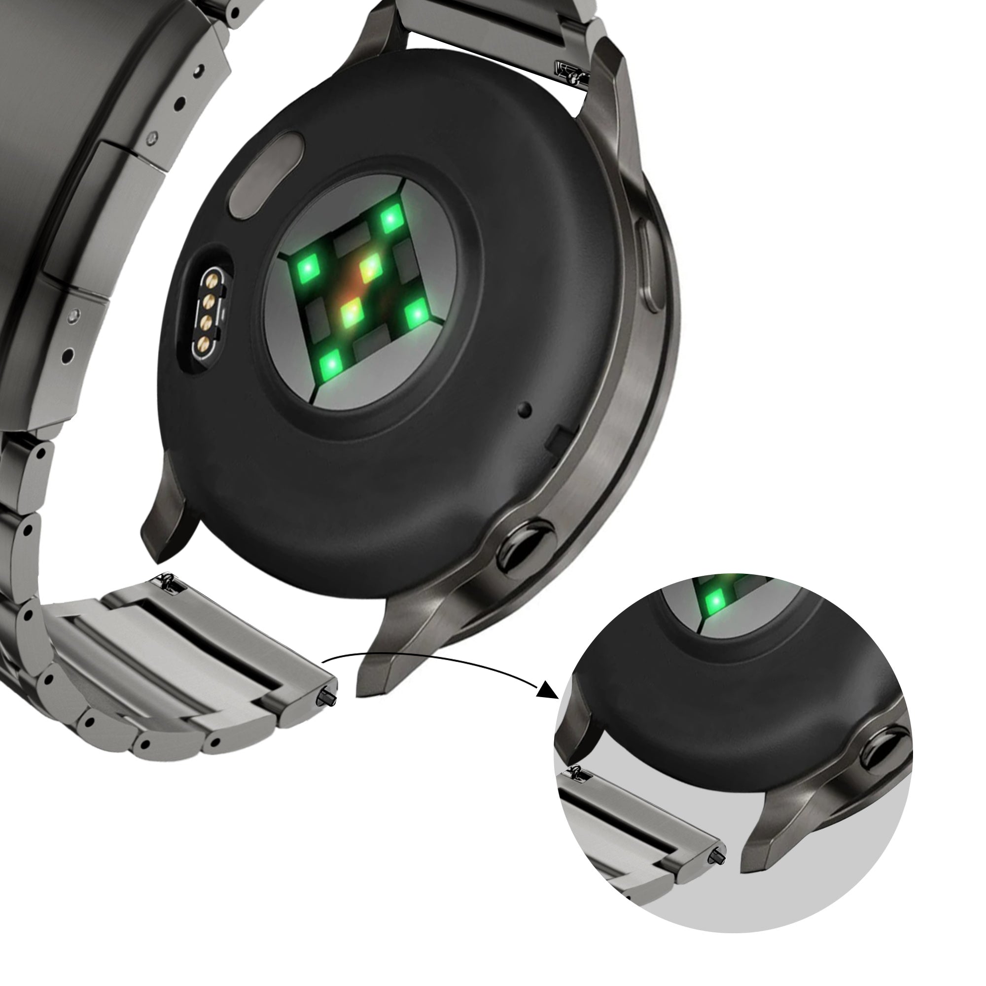 Bandz Garmin D2 Air X15 Titanium Link Strap (Graphite)