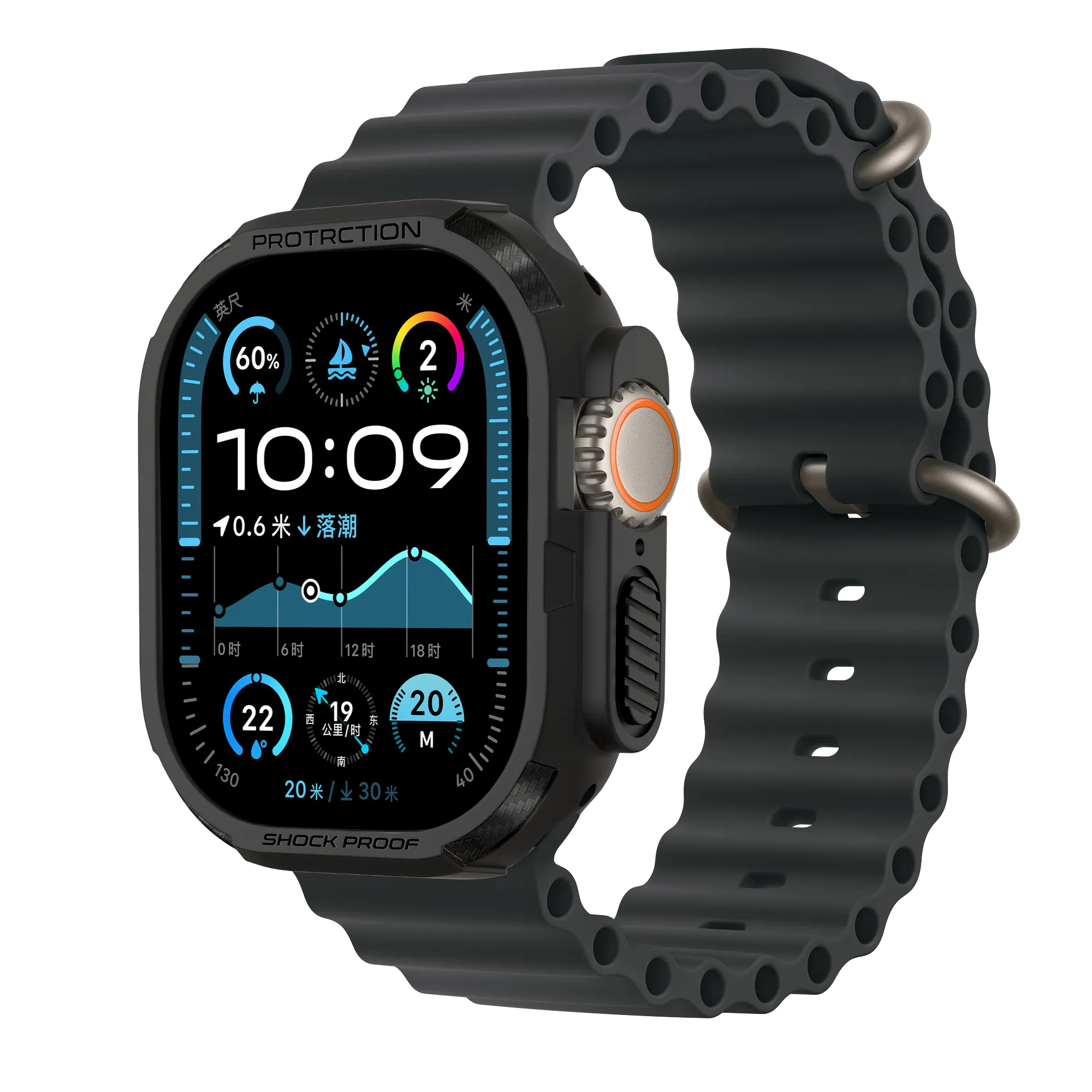 Bandz Apple Watch Ultra - 49mm Rugged TPU Case (Black)