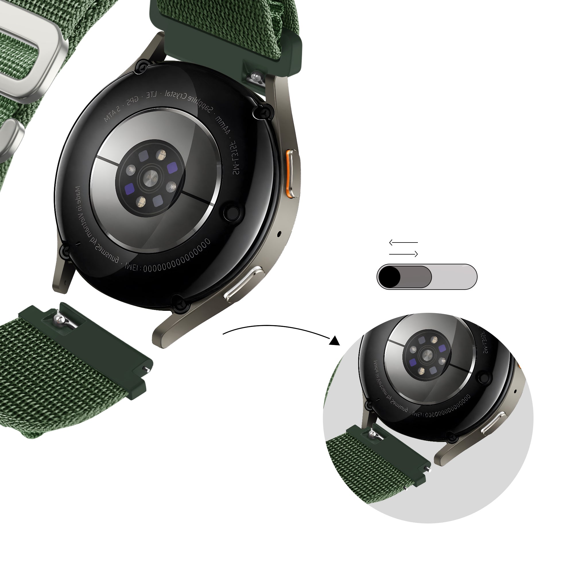 Bandz Amazfit Active 2 Alpine Nylon Strap (Army Green)
