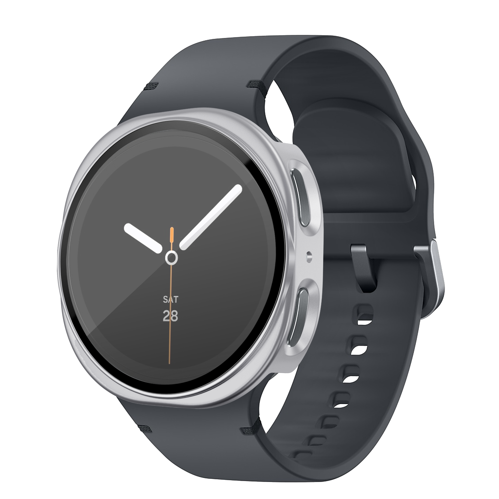 Bandz Samsung Galaxy Watch 8 - 44mm PC Cover with Glass (Silver)