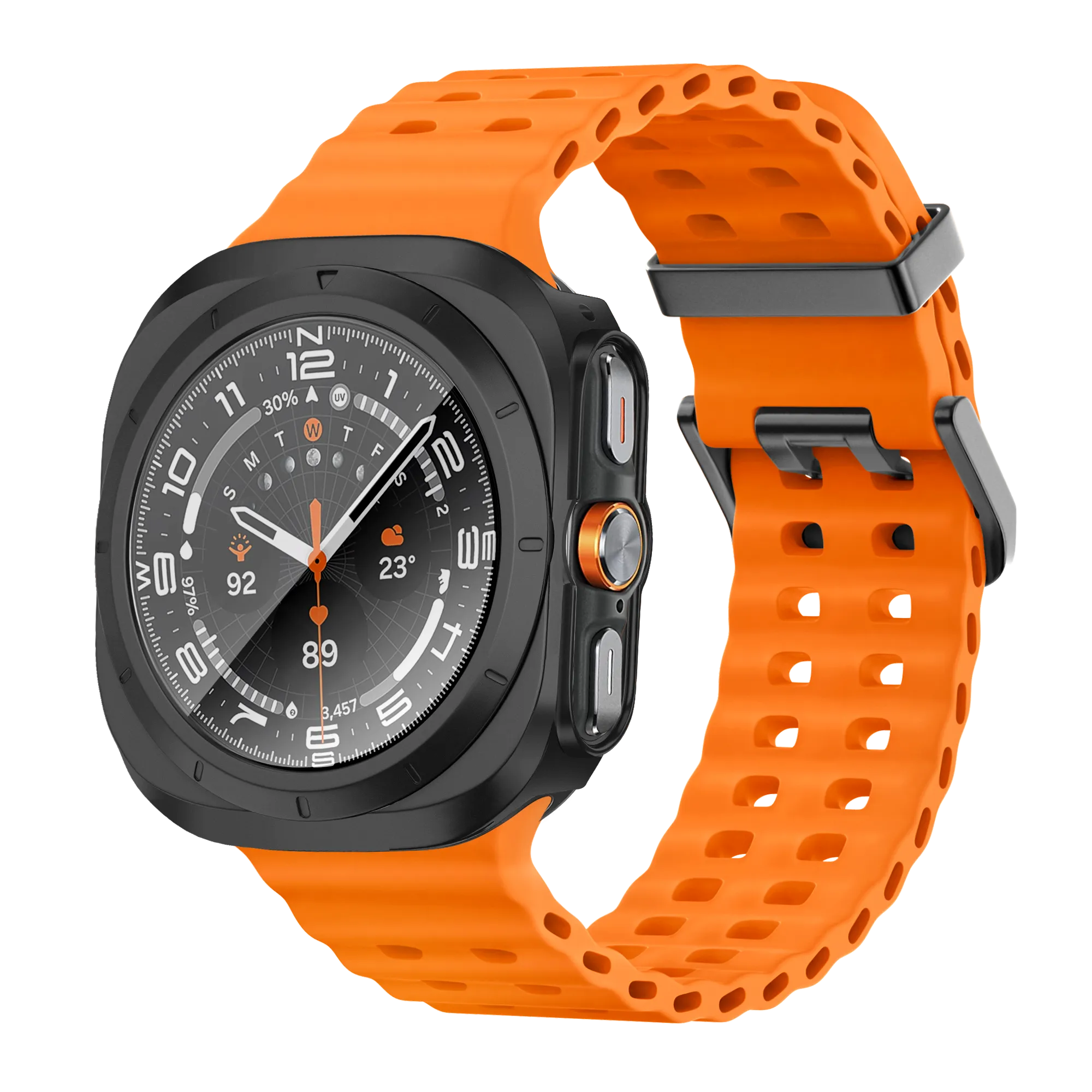 Bandz Samsung Galaxy Watch Ultra PC Case with Glass (Black)