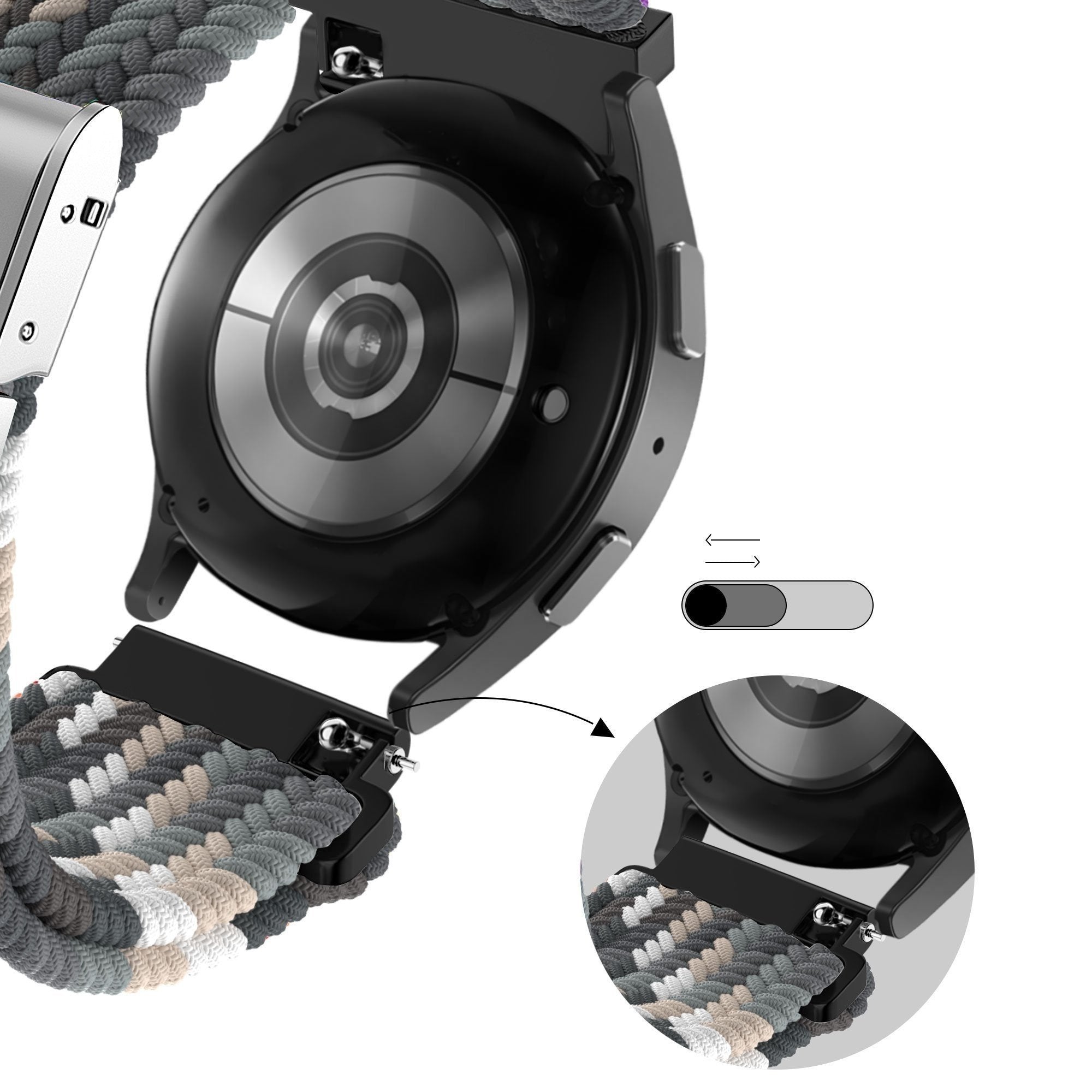 Bandz Samsung Galaxy Watch 5 40mm Woven Nylon Strap (Black Mix)
