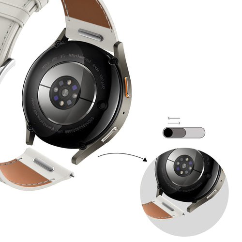 Bandz Huawei Watch 5 - 42mm Leather Strap 'Easy Fit' (White)