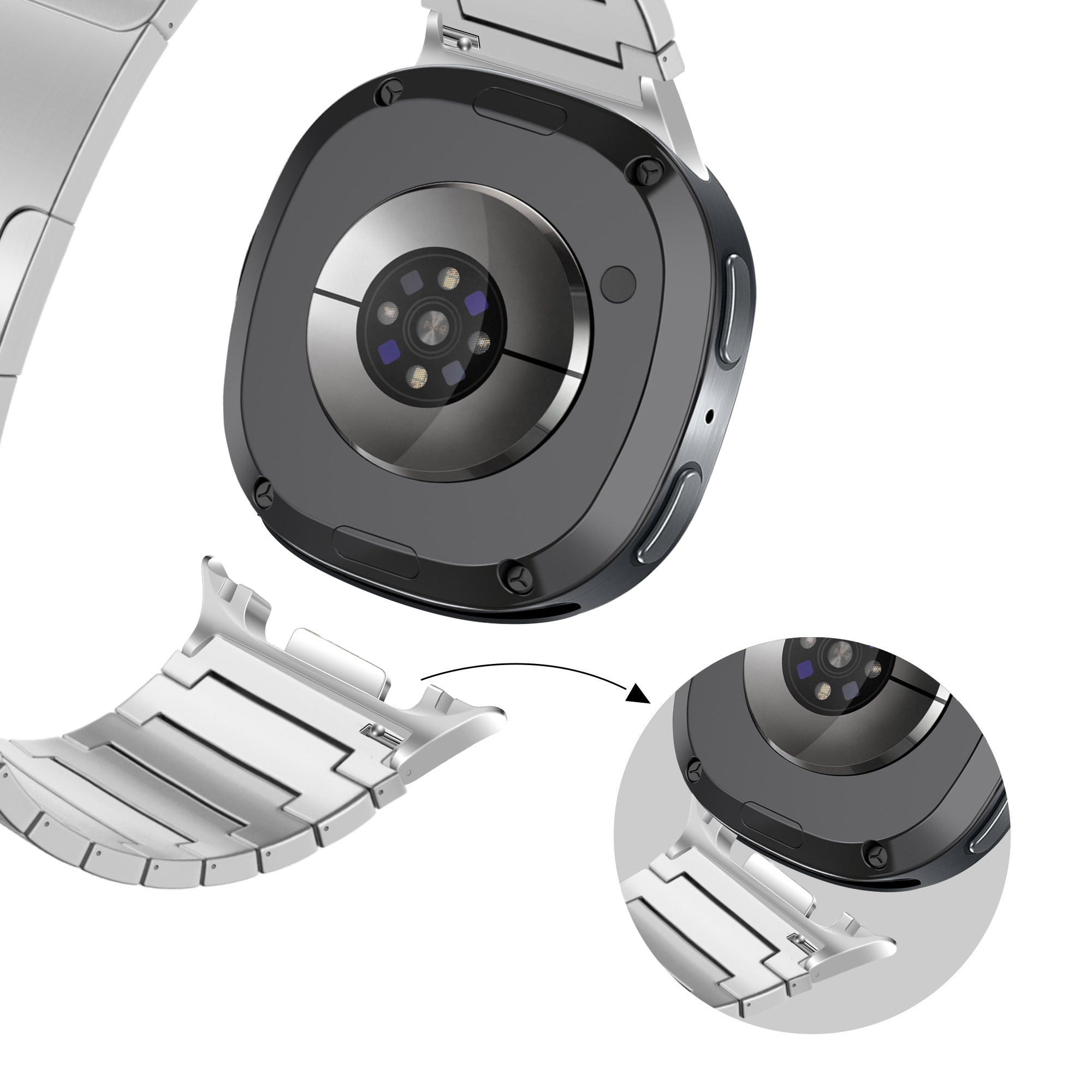 Bandz Samsung Galaxy Watch 8 - 40mm Titanium Strap 'One Bead' (Silver)