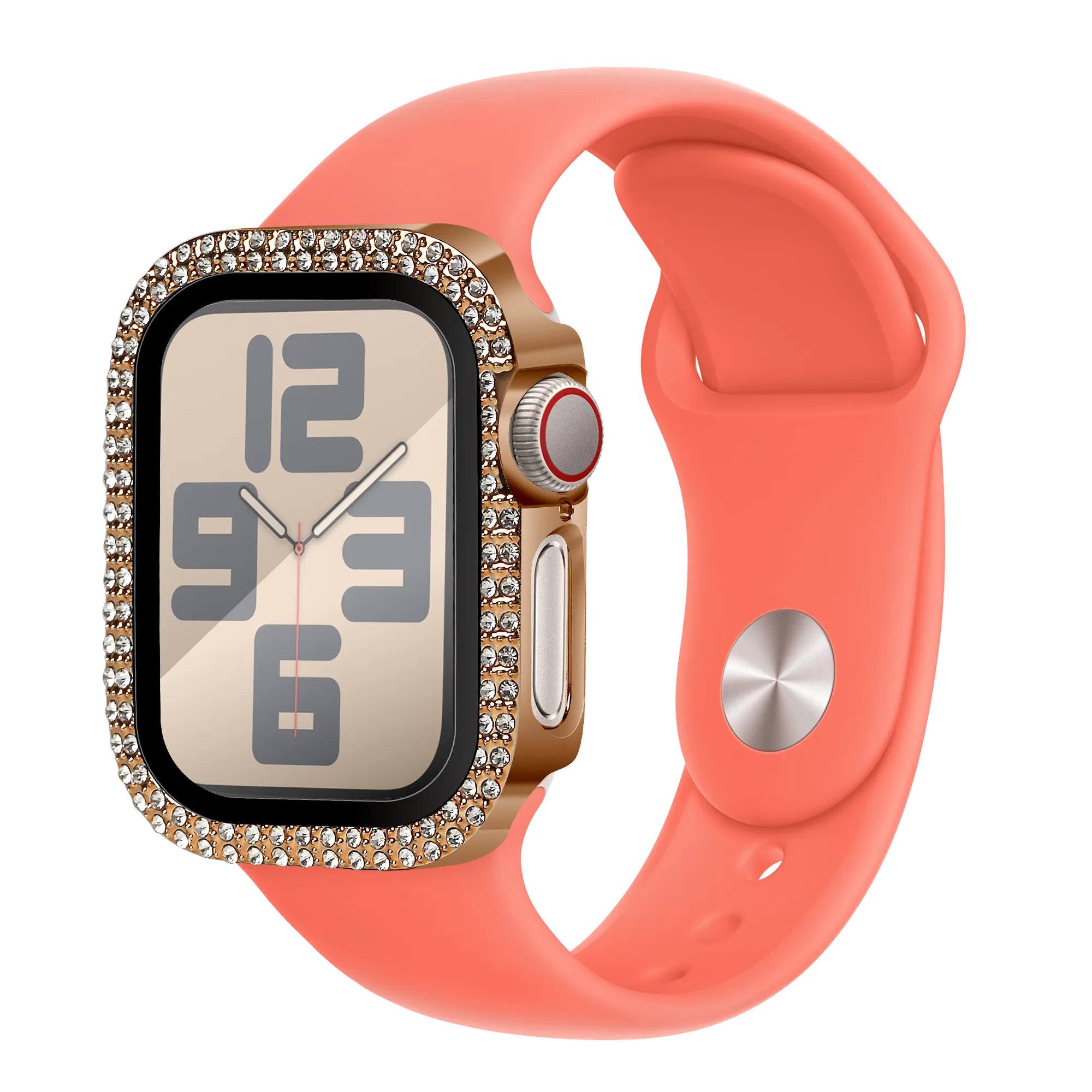 Bandz Apple Watch 10/11 - 42mm Diamond Case with Glass (Rose Gold)