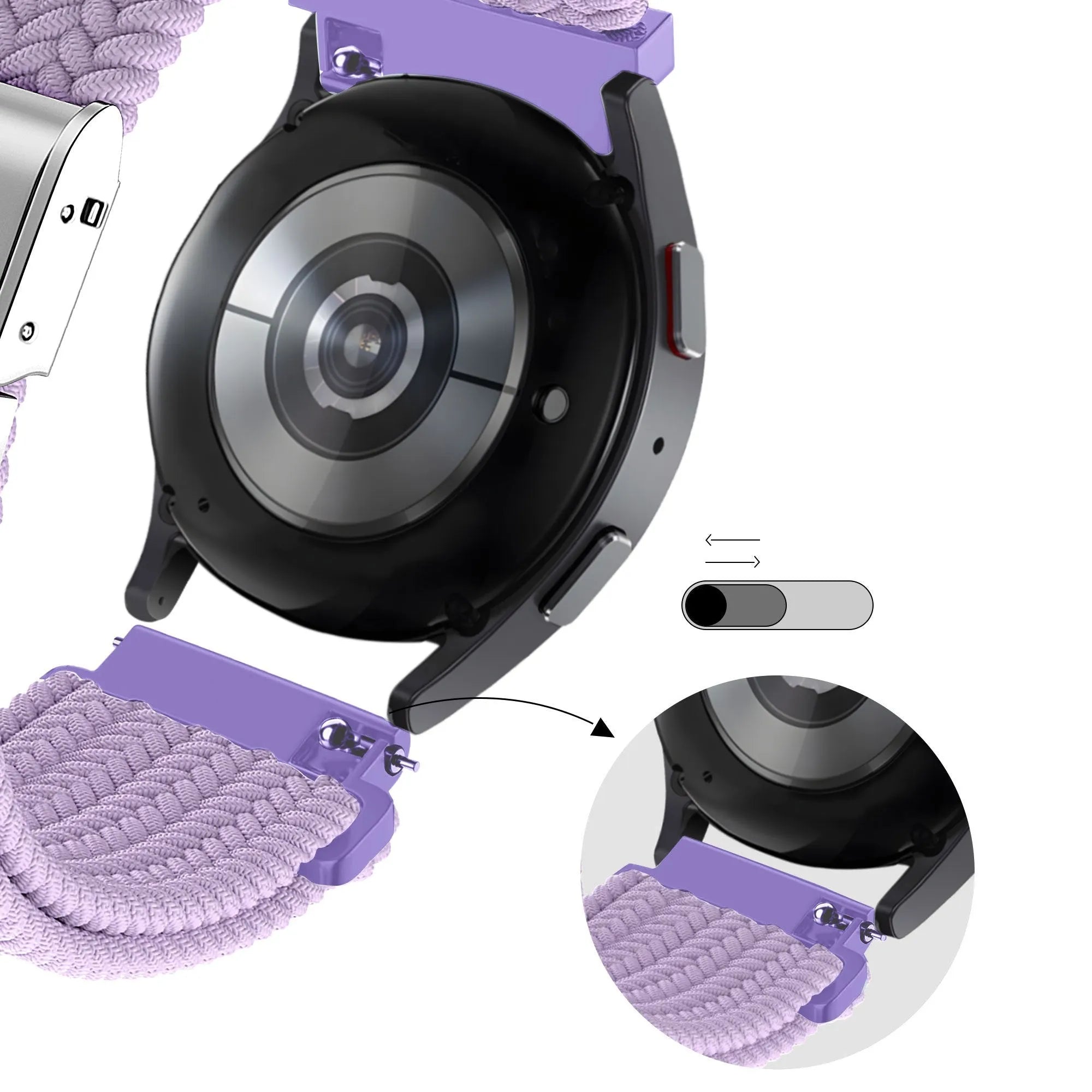 Bandz Coros Apex 42mm Woven Nylon Strap (Lilac)