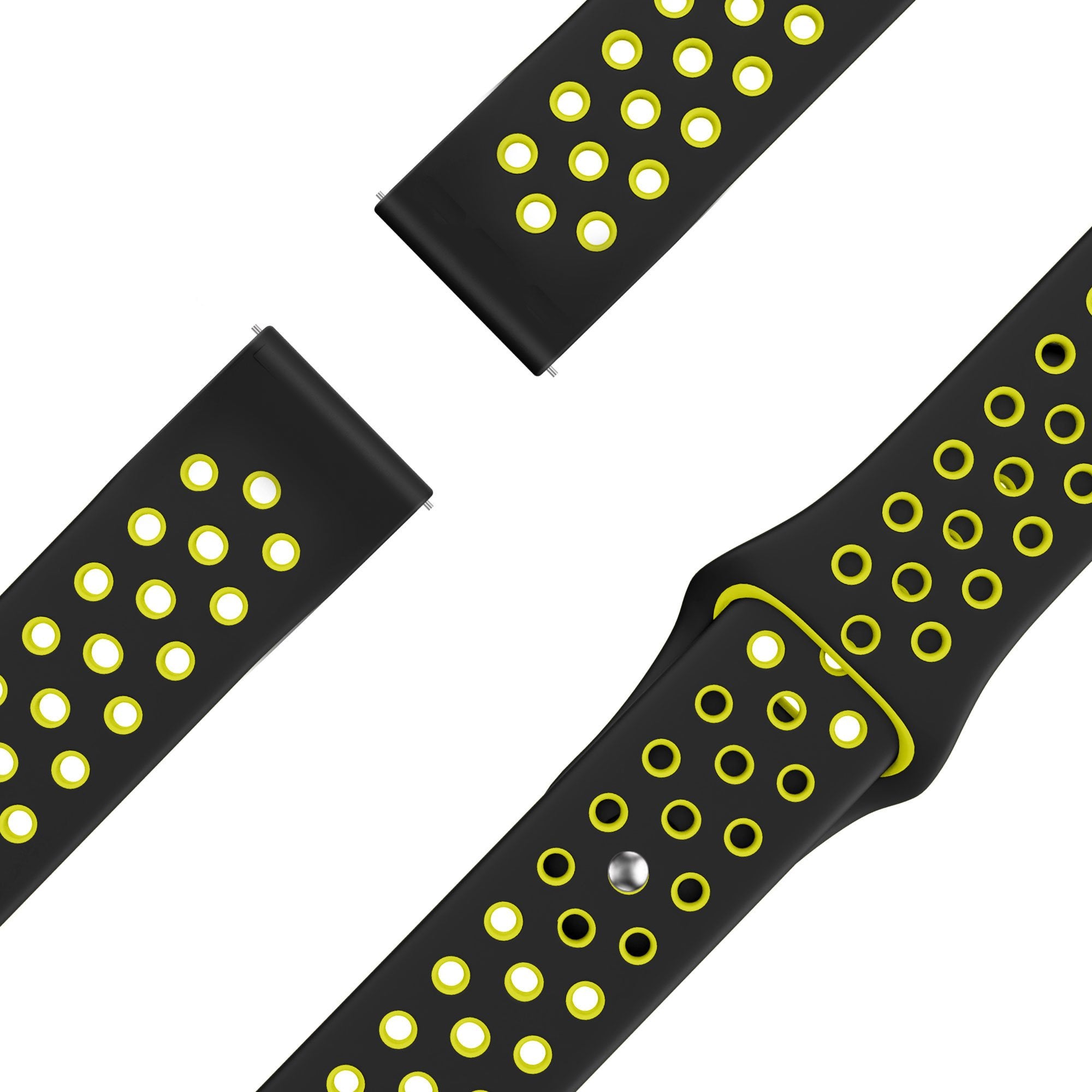 Bandz Amazfit Cheetah (Pro) Sport Strap 'Deluxe' (Black/Yellow)