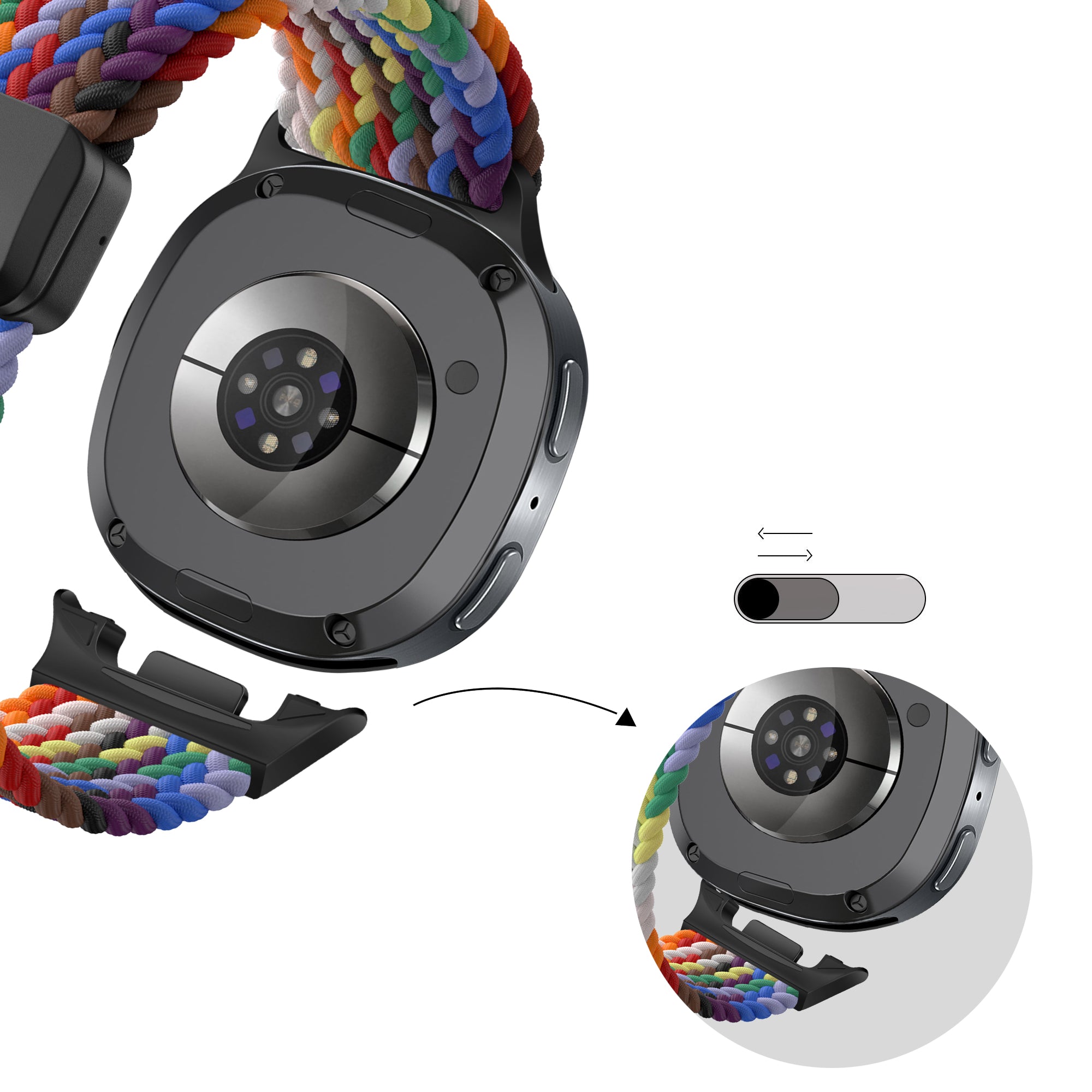 Bandz Samsung Galaxy Watch 8 - 44mm Magnetic Braided Strap (Colourful)