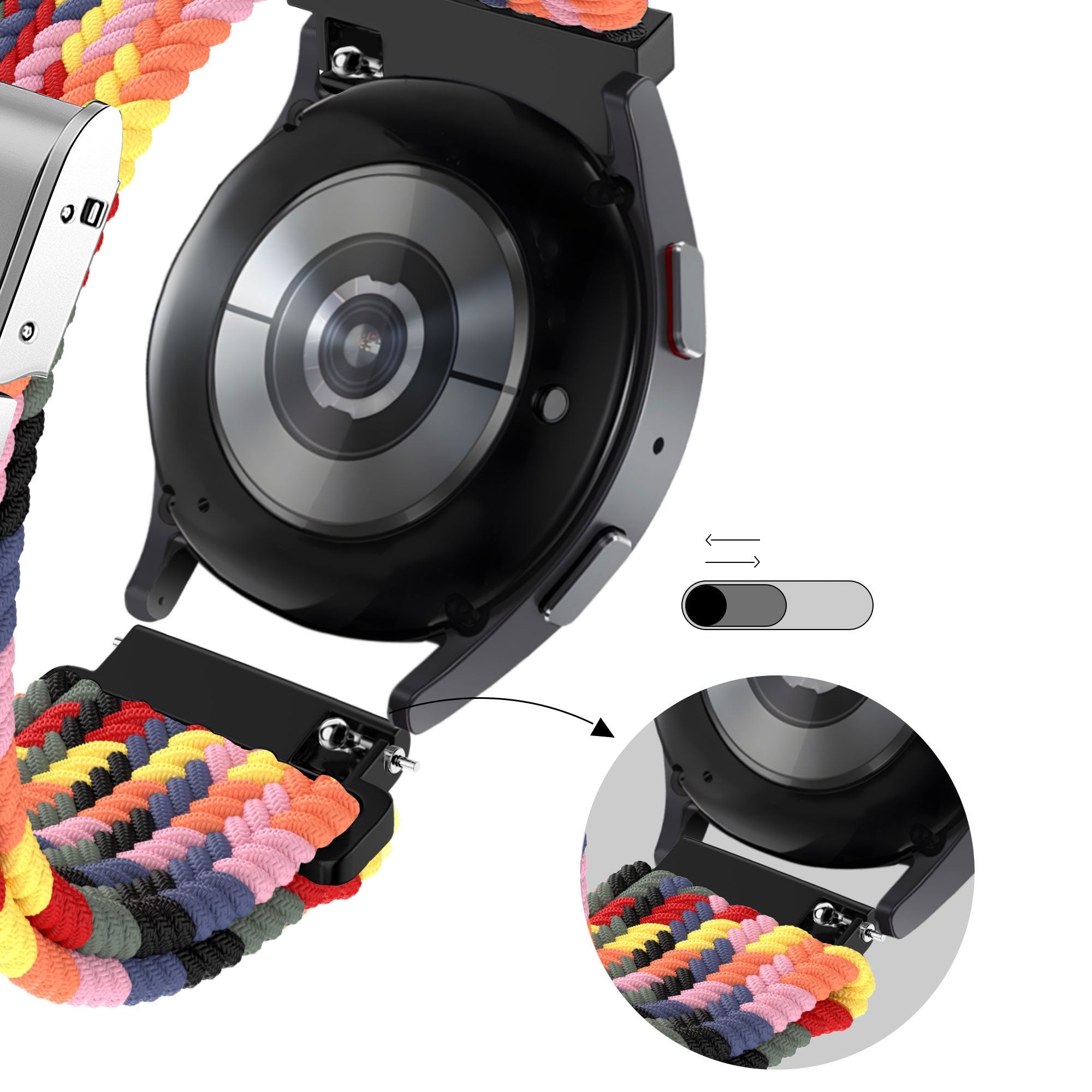 Garmin Vivomove Luxe Woven Nylon Strap (Colourful)