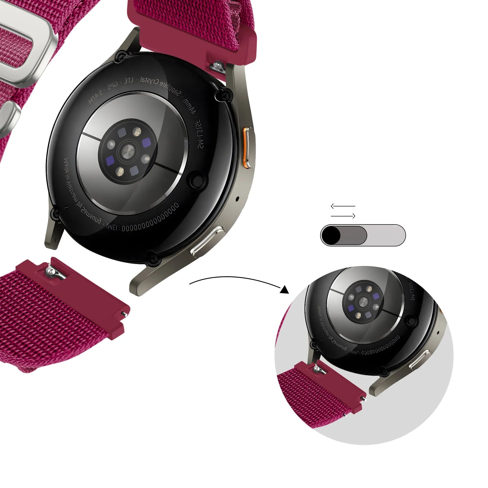 Bandz Amazfit Bip 3 (Pro) Alpine Nylon Strap (Rose-Red)